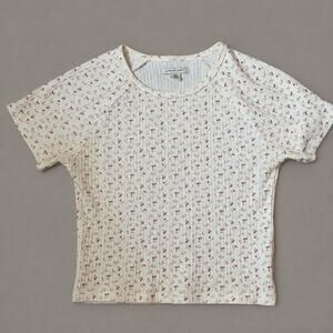 American Eagle Floral Baby Tee Size S